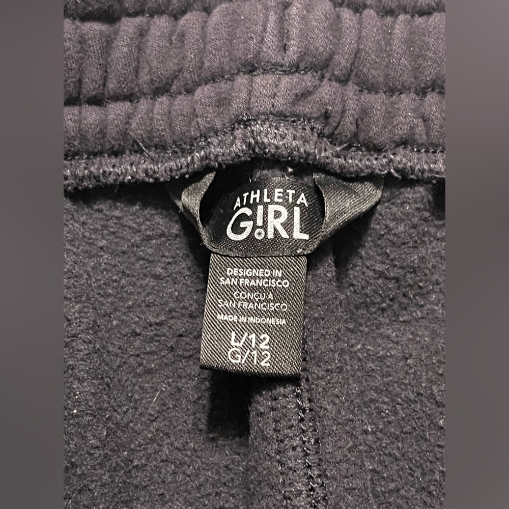 Athleta Girl Juniors Large 12 Black Wide Leg Pull On Jogger Pants Flawed - Picture 7 of 8